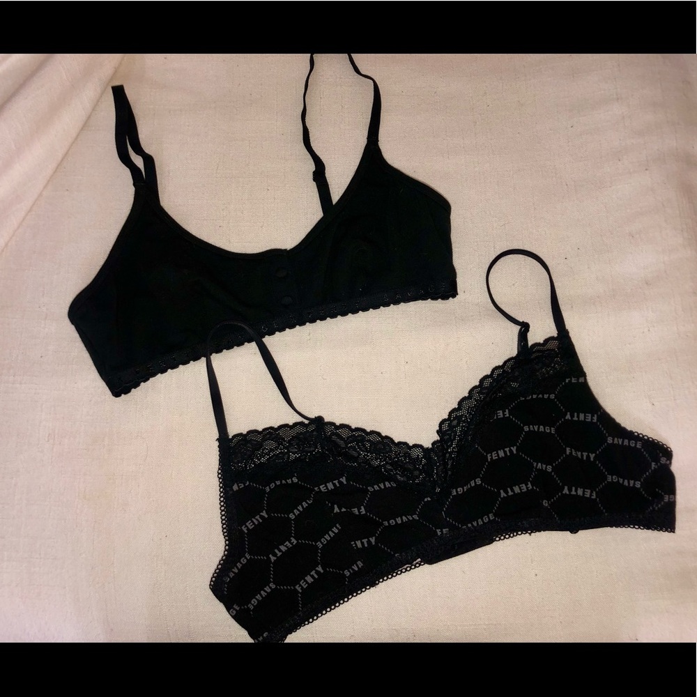 Two unlined bralettes.